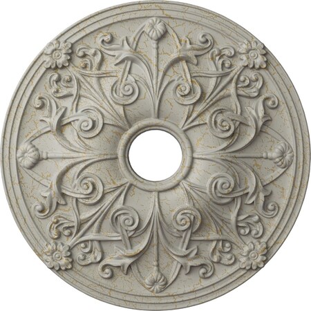 Ekena Millwork Jamie Medallion (Canopies up to 3 7/8"), 23 5/8"OD x 3 7/8"ID x 2 1/8"P, Pot of Cream Crackle CM23JAPCC